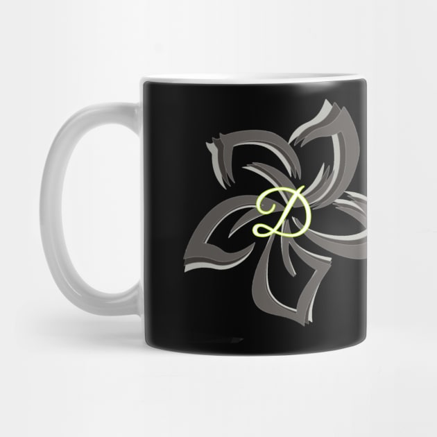 The letter D on a tribal plumeria by junochaos